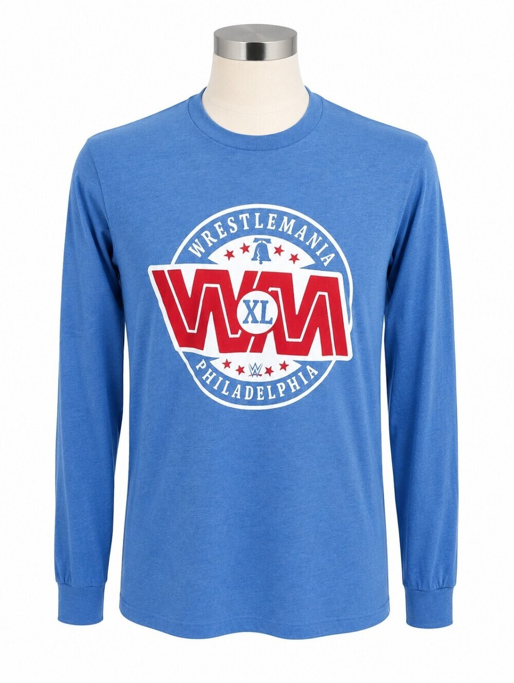 WWE Wrestle Mania 40 Men's NWT Philadelphia Long Sleeve Blue Graphic Tee Sz M